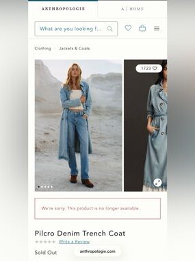 Pilcro Anthropologie Denim Trench Coat